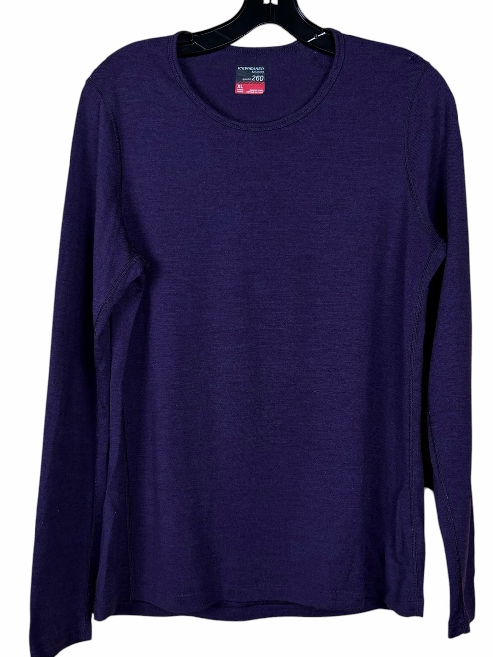 Icebreaker Base Layer 260 Women’s XL Purple Merino Wool Bodyfit Long Sleeve